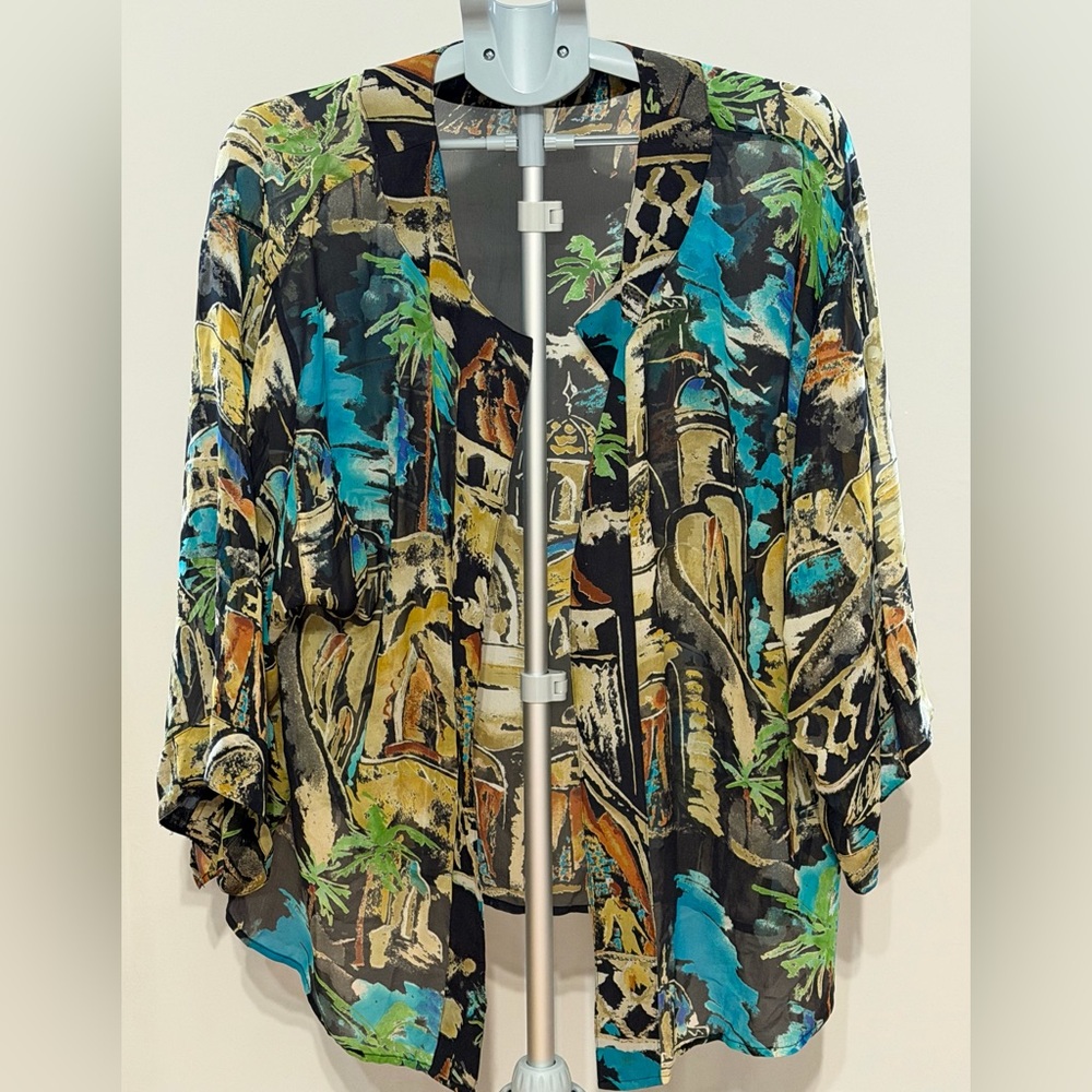 Vintage Chico's 100% Silk Coverup - Picture 3 of 10